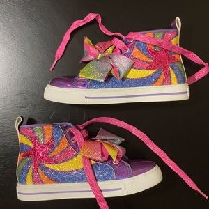 Jojo Siwa colorful hightop sneakers. Girls Size 12.